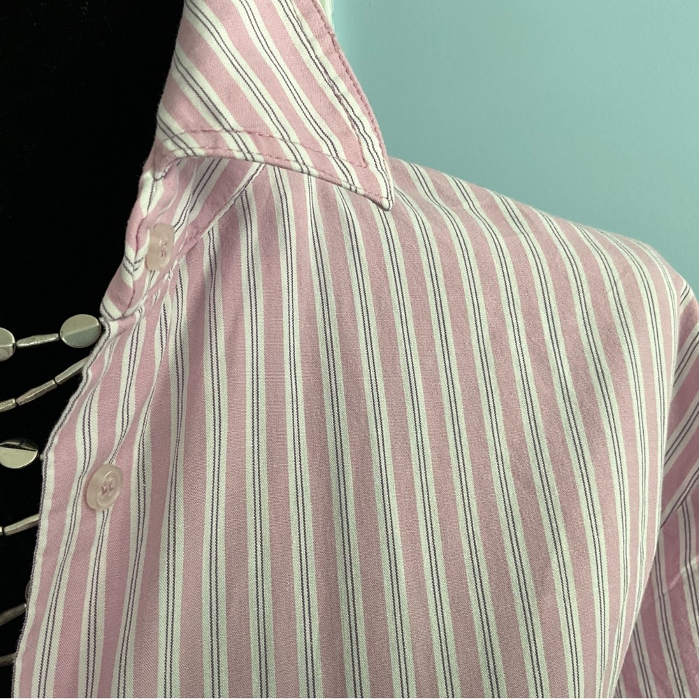 Zara Oversized Striped Button-Up Shirt Button Spring Shirt - Picture 4 of 12